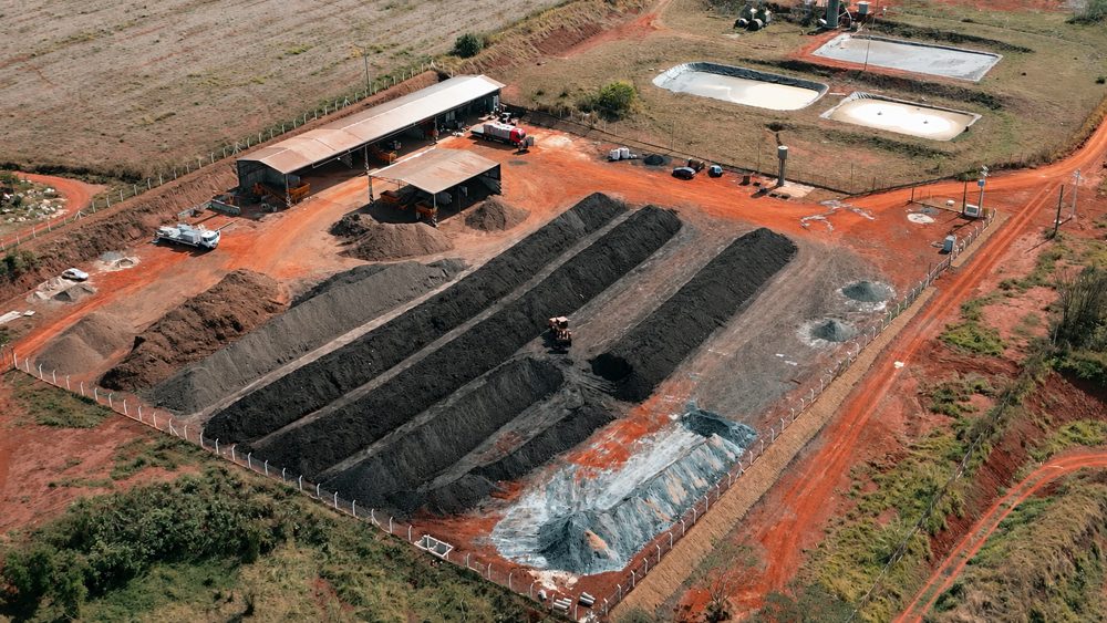 Vista aérea da unidade de produção Mogifertil
