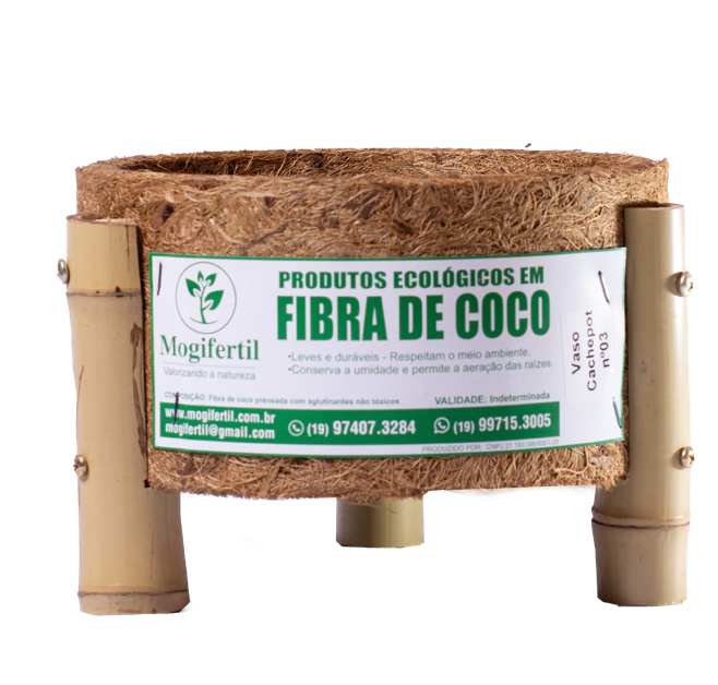 Vaso Cachepot Fibra de Coco — Linha Ecológica - Vasos de Fibra de Coco Mogifertil